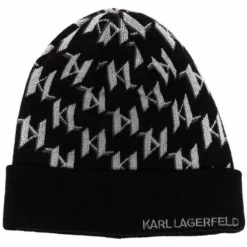 Karl Lagerfeld monogram-knit beanie