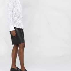 Karl Lagerfeld monogram lace bib shirt