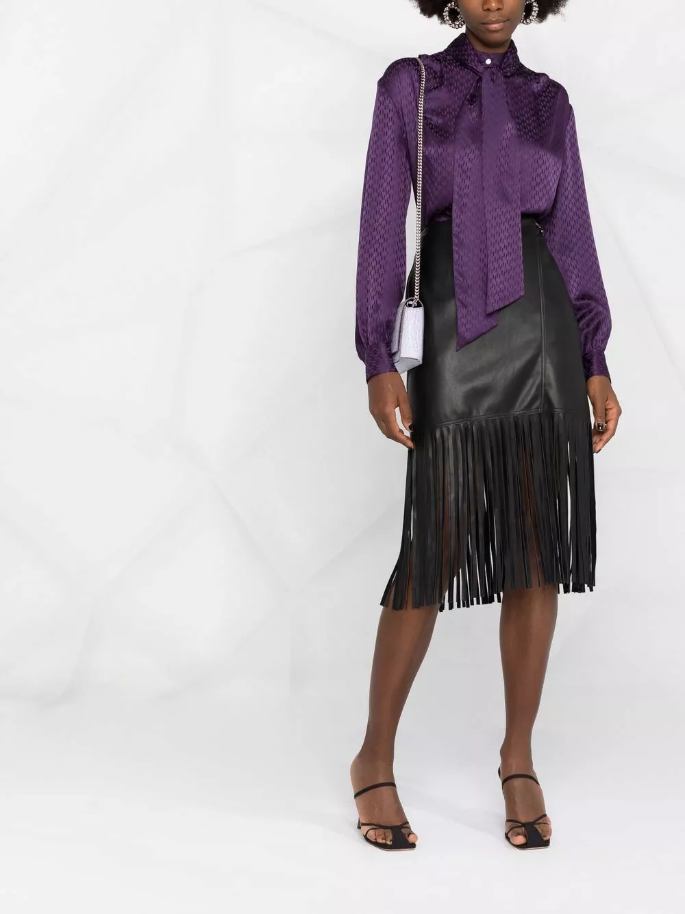 Karl Lagerfeld monogram-print silk blouse