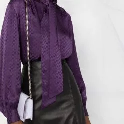 Karl Lagerfeld monogram-print silk blouse