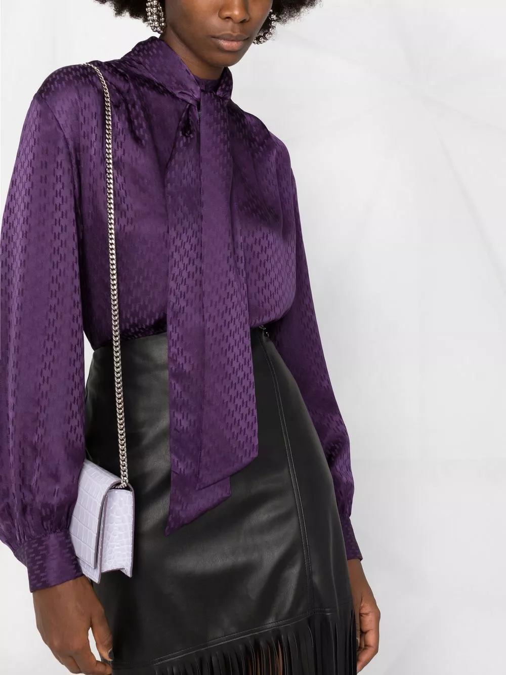 Karl Lagerfeld monogram-print silk blouse