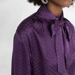 Karl Lagerfeld monogram-print silk blouse