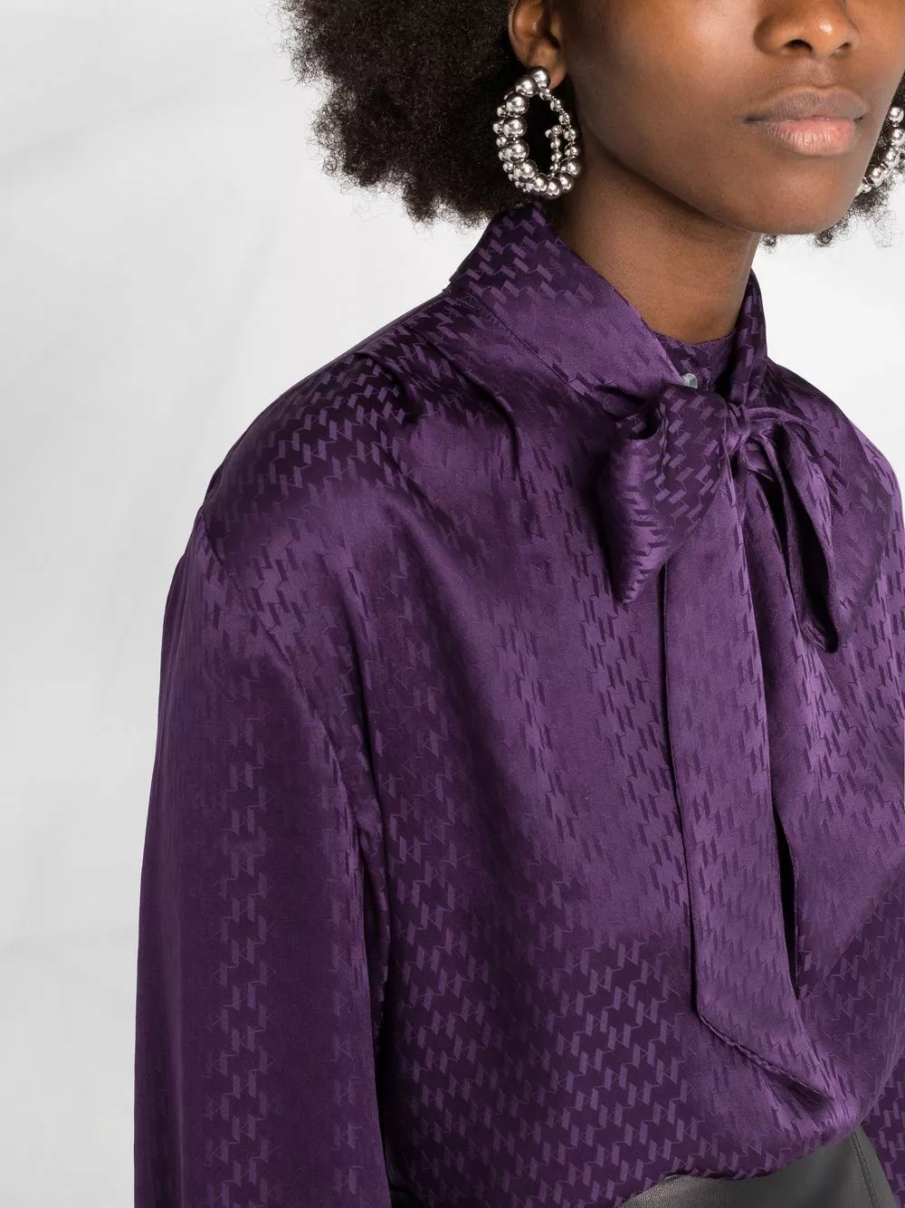 Karl Lagerfeld monogram-print silk blouse