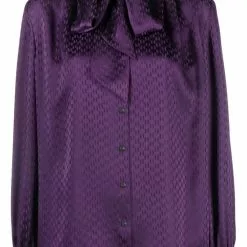 Karl Lagerfeld monogram-print silk blouse