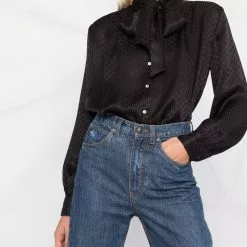 Karl Lagerfeld monogram-pattern blouse