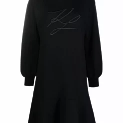 Karl Lagerfeld peplum hooded sweatshirt dress