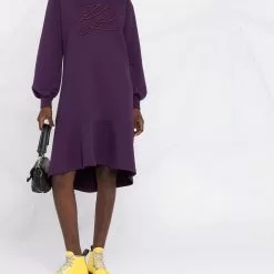 Karl Lagerfeld peplum hooded sweat dress