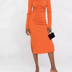 Karl Lagerfeld ruched stretch-jersey midi dress