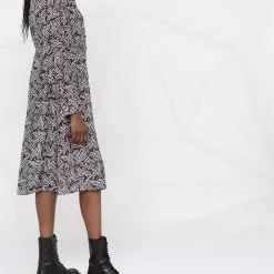 Karl Lagerfeld monogram-print silk shirt dress