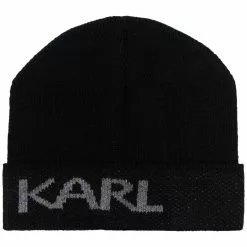Karl Lagerfeld intarsia knit logo beanie