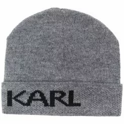 Karl Lagerfeld logo-print beanie