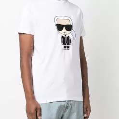 Karl Lagerfeld Ikonic patch round-neck T-shirt