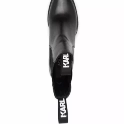 Karl Lagerfeld slip-on heeled leather boots
