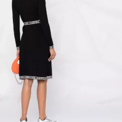 Karl Lagerfeld logo tape wrap dress