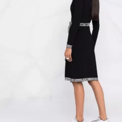 Karl Lagerfeld logo tape wrap dress