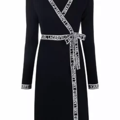Karl Lagerfeld logo tape wrap dress