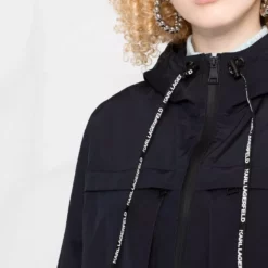 Karl Lagerfeld logo-print parka coat