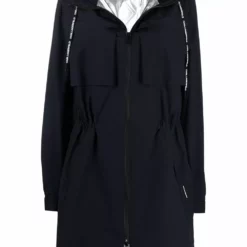 Karl Lagerfeld logo-print parka coat