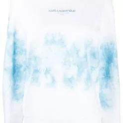 Karl Lagerfeld bleached-effect logo-print sweatshirt