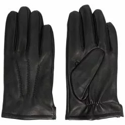 Karl Lagerfeld tonal-stitching leather gloves