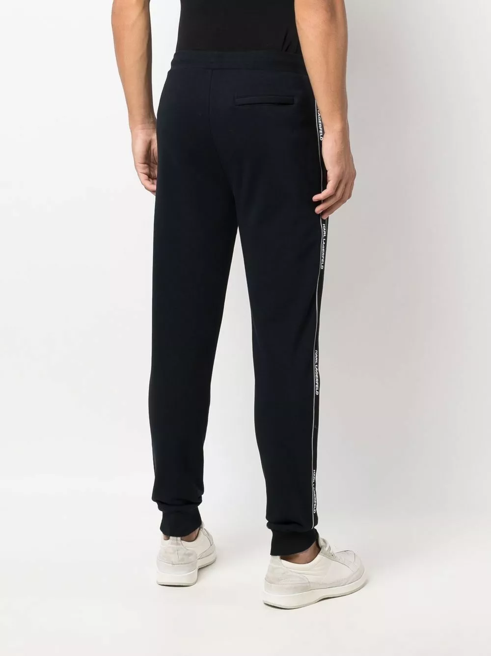 Karl Lagerfeld logo-tape cotton track trousers