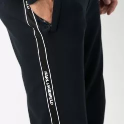 Karl Lagerfeld logo-tape cotton track trousers