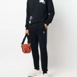 Karl Lagerfeld logo-tape cotton track trousers