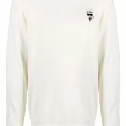 Karl Lagerfeld Ikonik logo-print fine-knit jumper