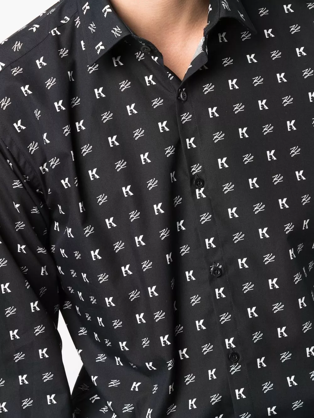 Karl Lagerfeld monogram-pattern shirt