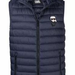 Karl Lagerfeld logo-patch padded sleeveless gilet