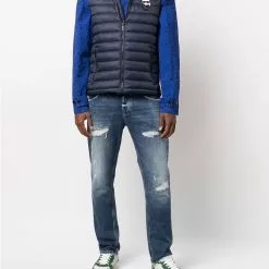 Karl Lagerfeld logo-patch padded sleeveless gilet