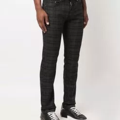 Karl Lagerfeld check straight-leg trousers