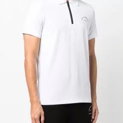 Karl Lagerfeld logo-print zip-up polo shirt