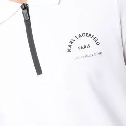 Karl Lagerfeld logo-print zip-up polo shirt
