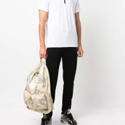 Karl Lagerfeld logo-print zip-up polo shirt