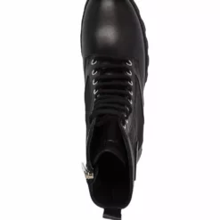 Karl Lagerfeld logo-patch lace-up leather ankle boots