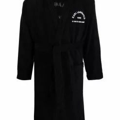 Karl Lagerfeld logo-print towelling robe