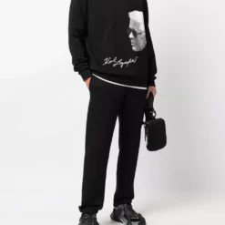 Karl Lagerfeld logo print hoodie