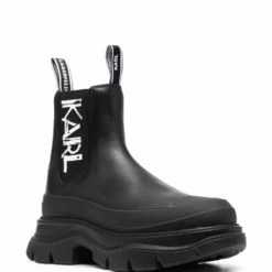 Karl Lagerfeld platform sole leather ankle boots