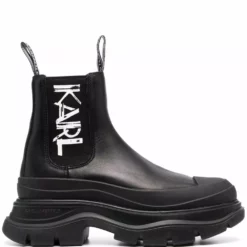 Karl Lagerfeld platform sole leather ankle boots