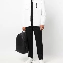 Karl Lagerfeld logo-print shirt jacket