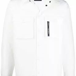Karl Lagerfeld logo-print shirt jacket