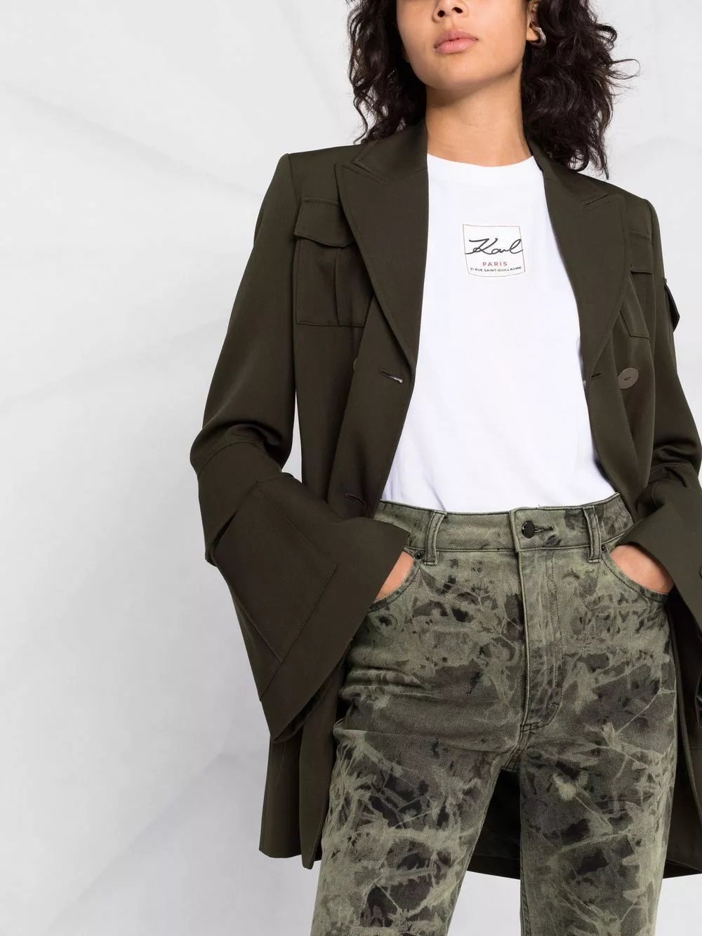 Karl Lagerfeld logo-patch organic cotton T-shirt