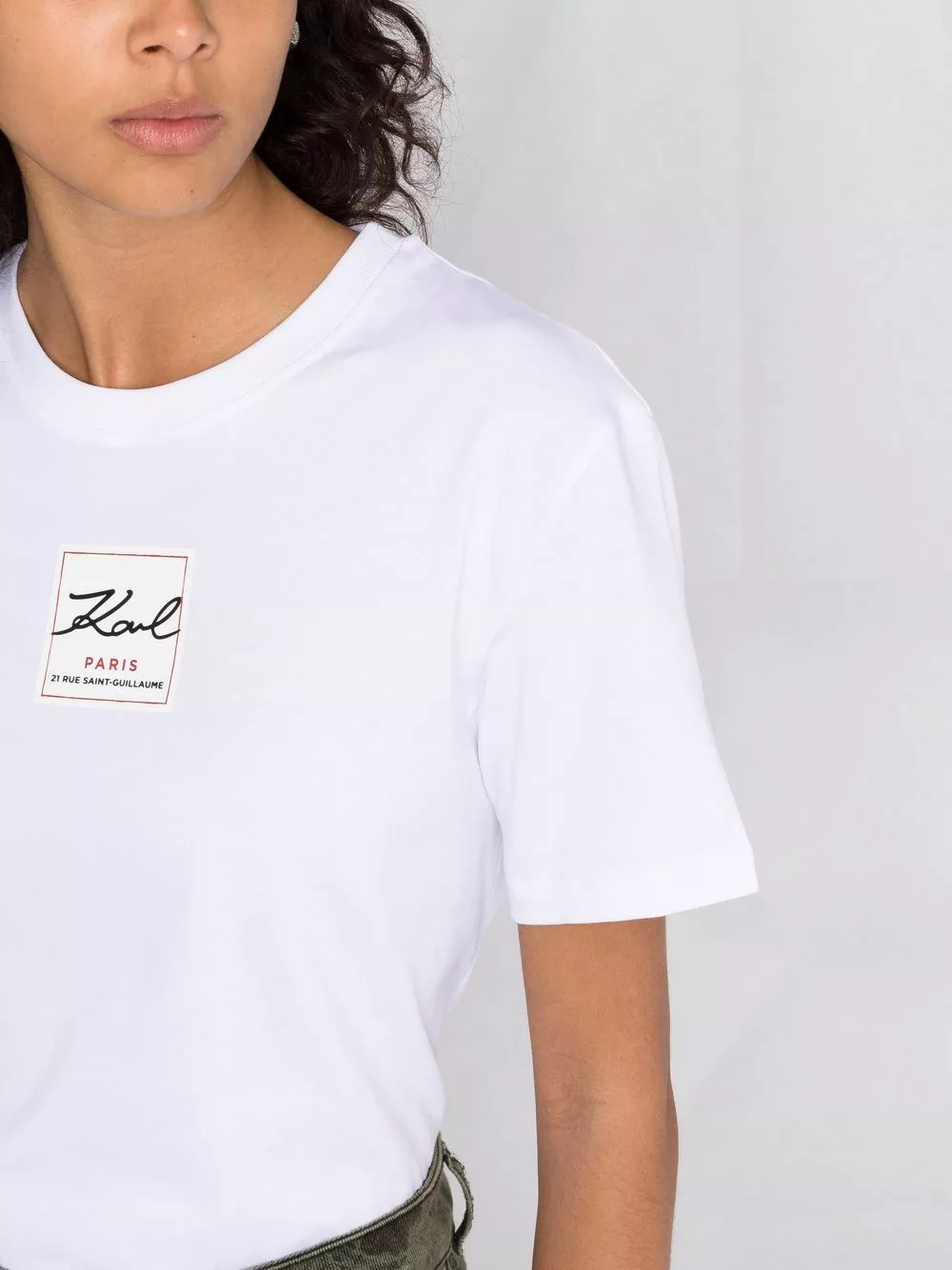 Karl Lagerfeld logo-patch organic cotton T-shirt