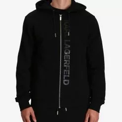 Karl Lagerfeld logo-print cotton hoodie