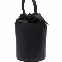 Karl Lagerfeld logo-patch leather bucket bag