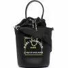 Karl Lagerfeld logo-patch leather bucket bag