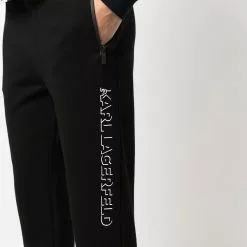 Karl Lagerfeld logo-print cotton track pants