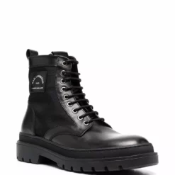 Karl Lagerfeld logo-address print boots