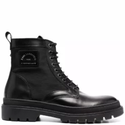 Karl Lagerfeld logo-address print boots